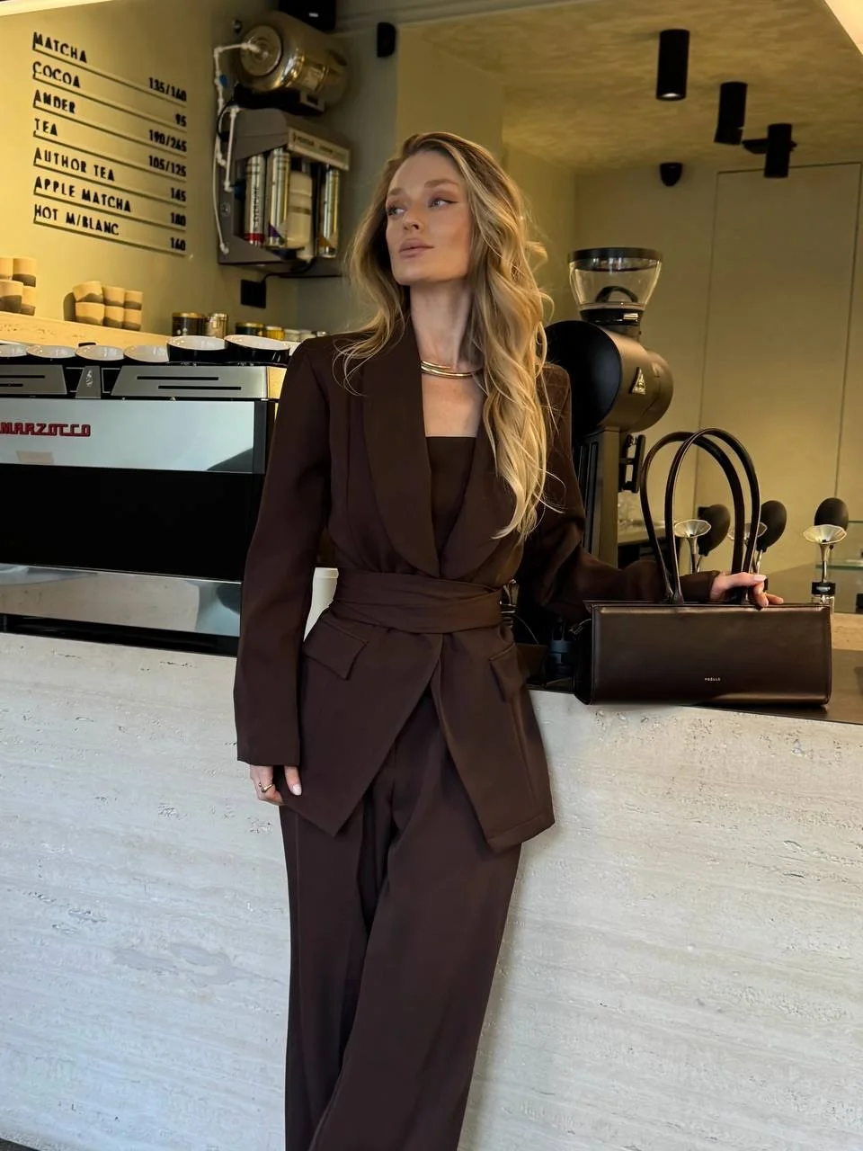 fall office outfits for women 2026 Chocolate Tailoring That Defines Fall Sophistication