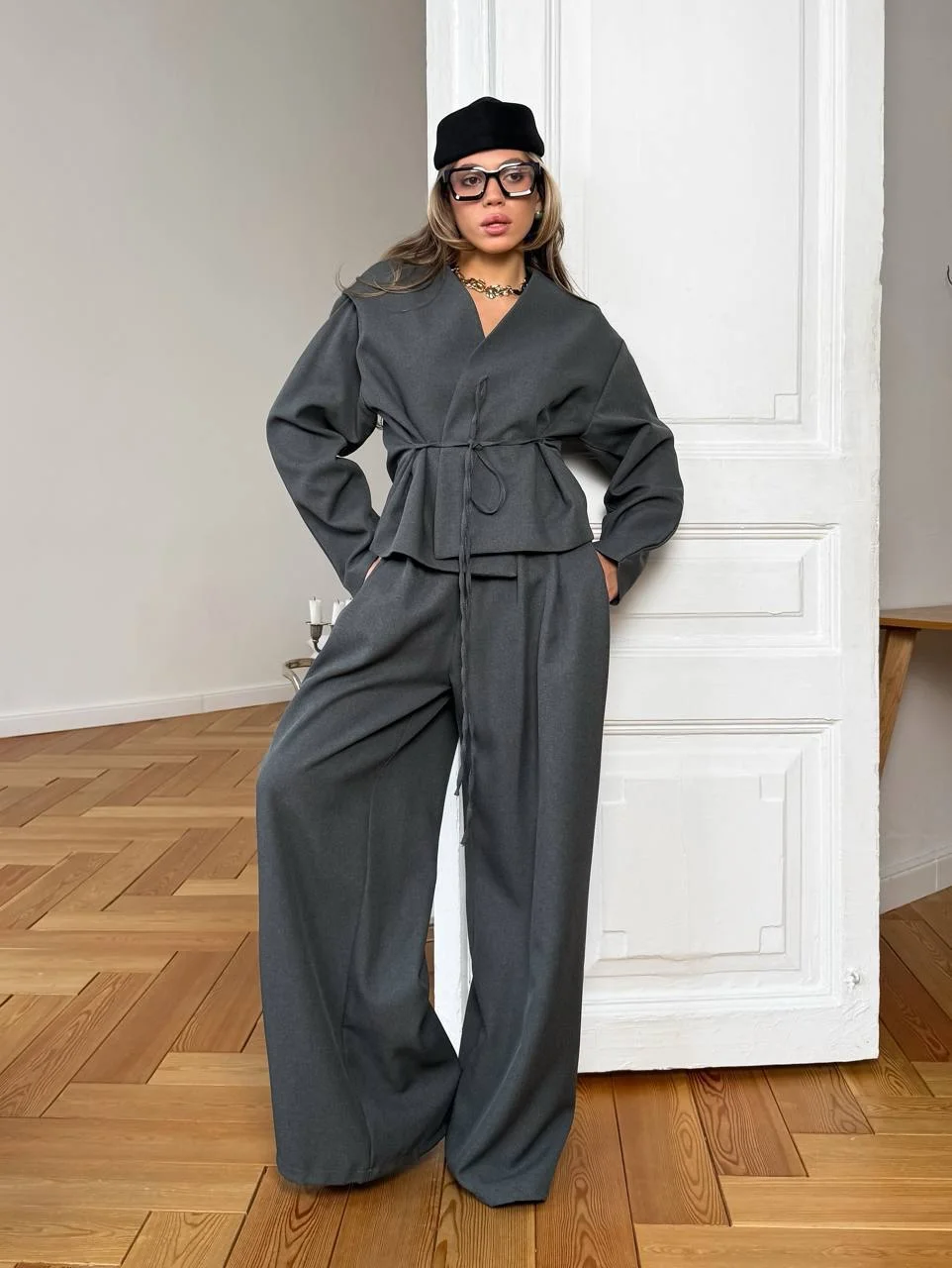 fall outfits for big busted women 2026 Modern Tailored Set with a Defined Waistline