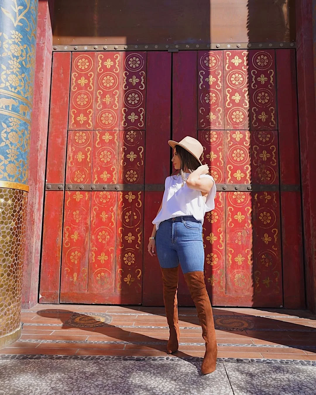 fall outfits for women in 30s style 2026 Denim and Over-the-Knee Boots for a Modern Western Twist