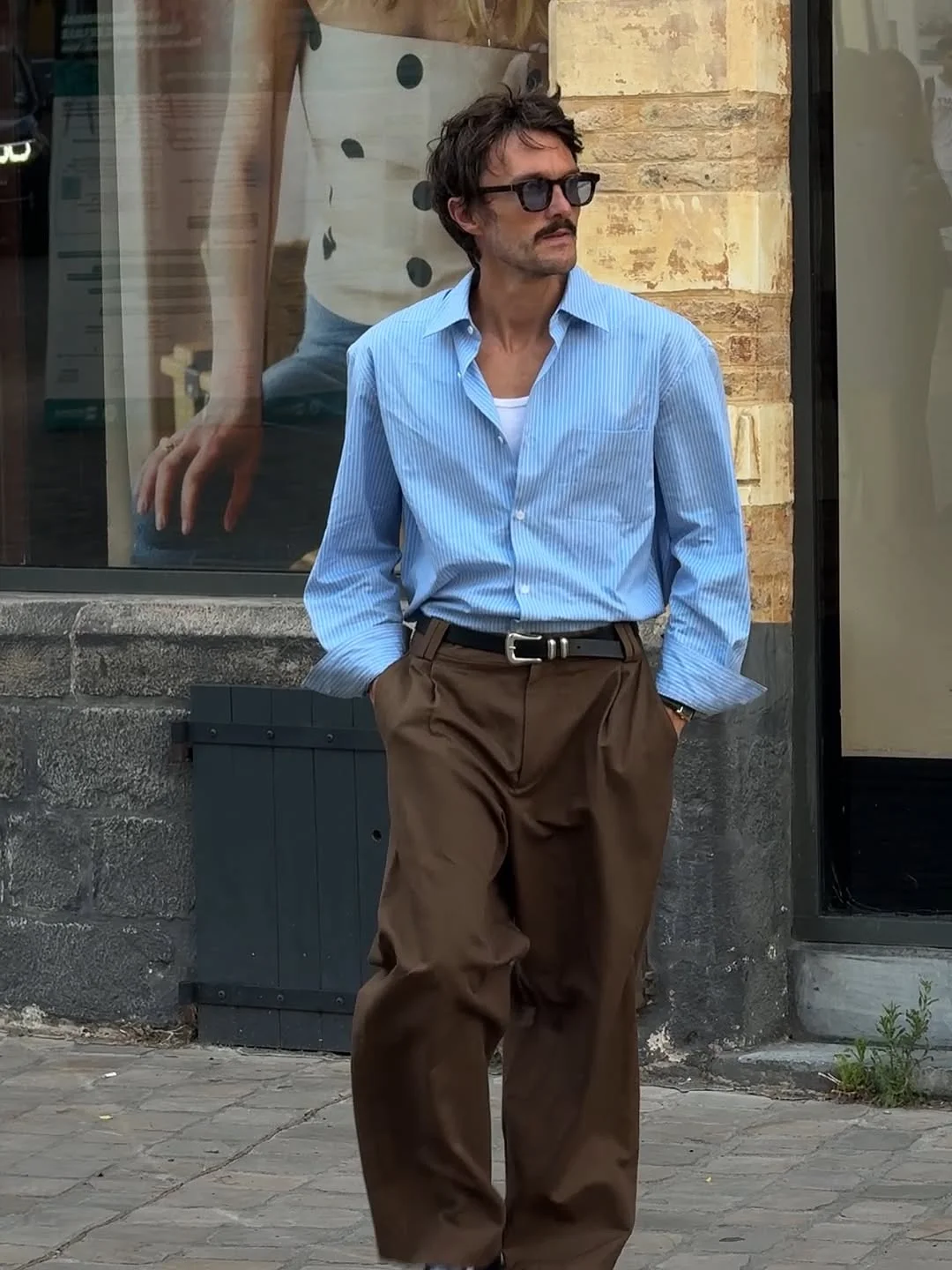 Fall outfits ideas for men 2026 Blue Shirts And Brown Trousers Define Modern Menswear
