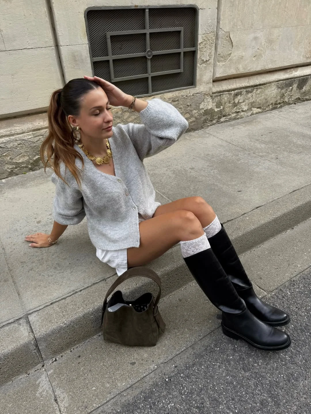 fall outfits with boots 2026 Soft Cardigans and Lace Socks for a Cute Vintage Touch