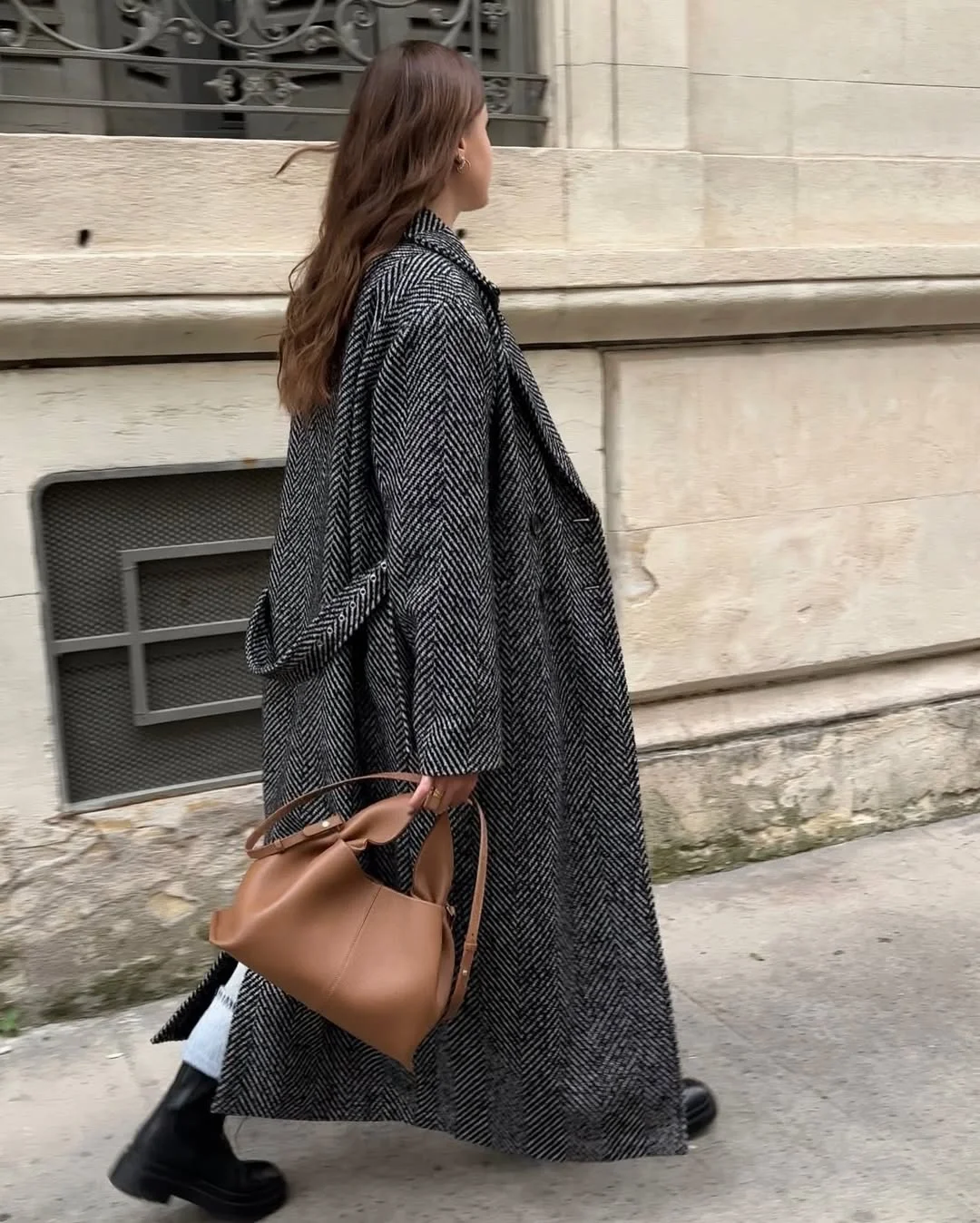 fall outfits with boots 2026 Oversized Herringbone Coats and City-Girl Confidence