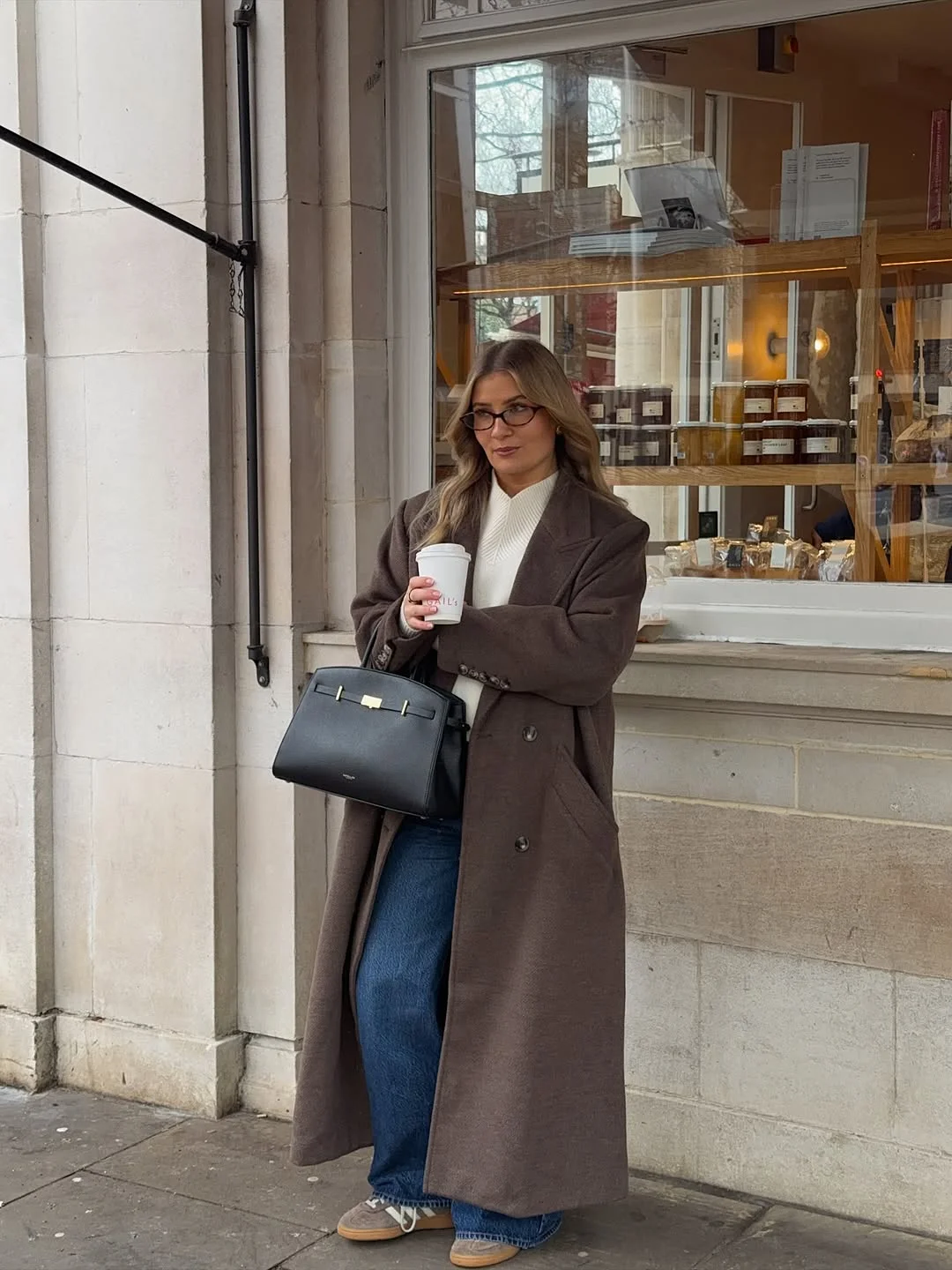 fall outfits with coat 2026 Chocolate Brown Tailoring Meets Relaxed Denim