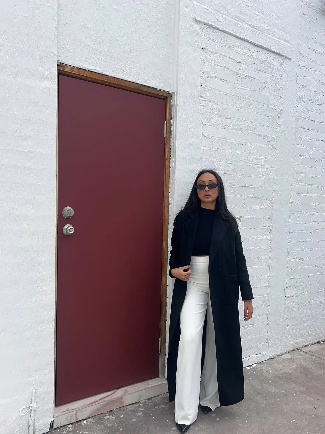 fall outfits with coat 2026 Black and White Minimalism Creates a Timeless Power Look