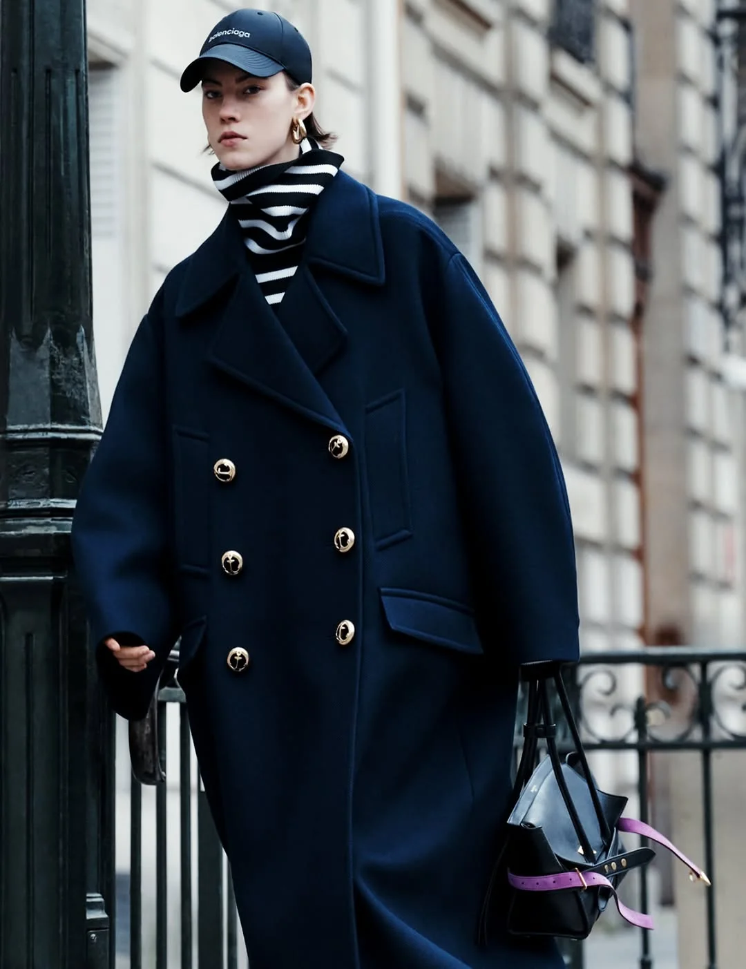 fall outfits with coat 2026 Navy Statement Coats Make Everyday Layers Feel Fashion Week Ready
