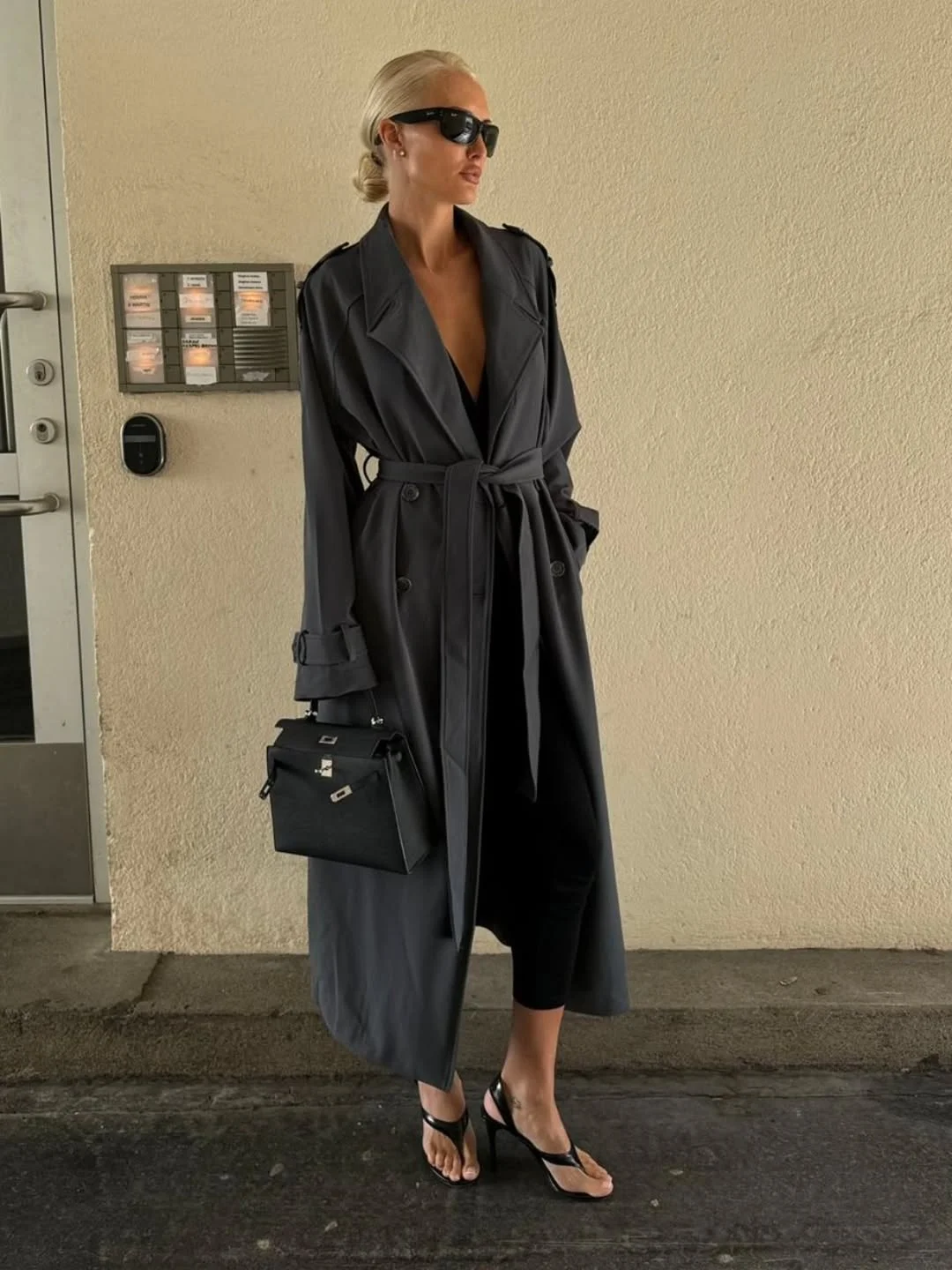 fall outfits with coat 2026 Grey Trench Coats Bring Back Understated Glamour