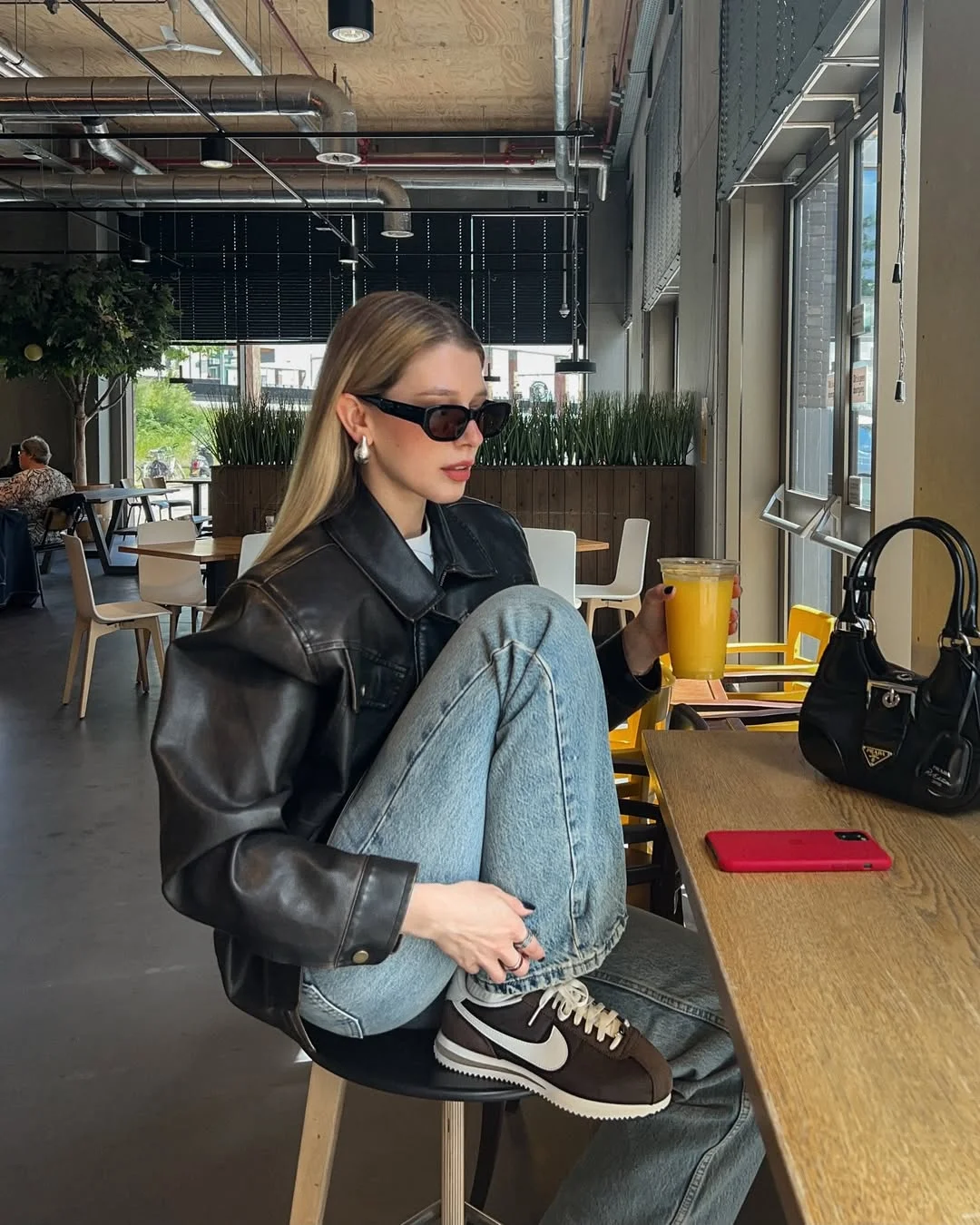 fall outfits with jeans 2026 The Leather Jacket and Sneakers Combo That Always Works