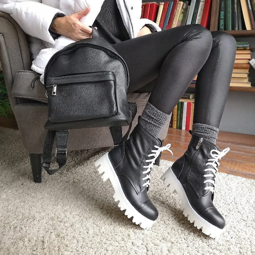fall outfits with leggings and boots 2026 Chunky Combat Boots and Cozy Layers for Everyday Fall