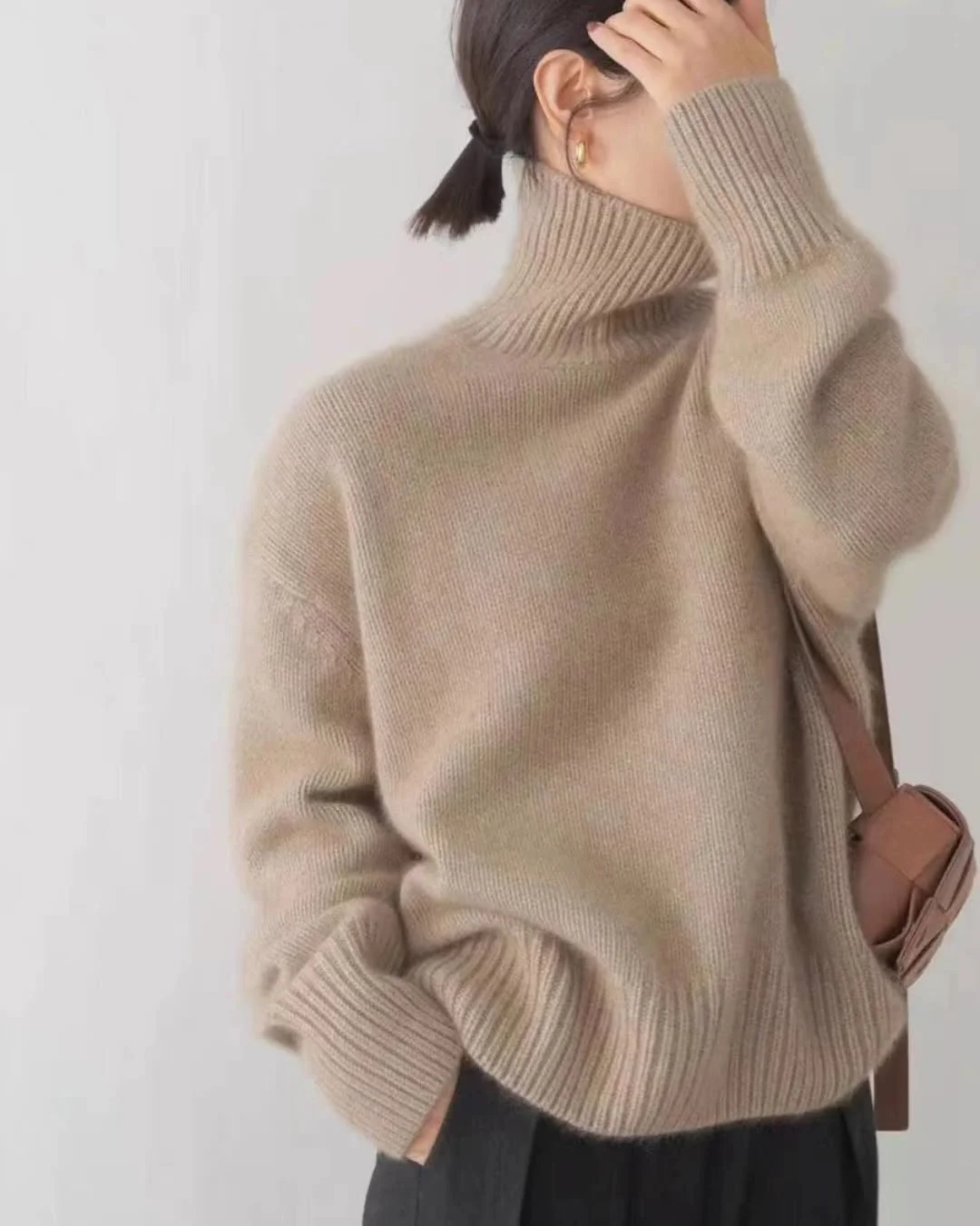 fall outfits with sweater 2026 The Camel Turtleneck That Never Goes Out of Style