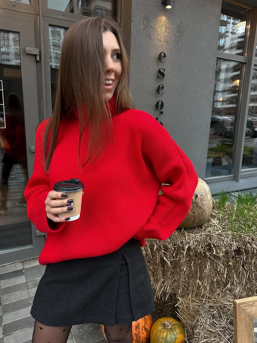 fall outfits with sweater 2026 Red Sweater and Mini Skirt The Ultimate Autumn Statement