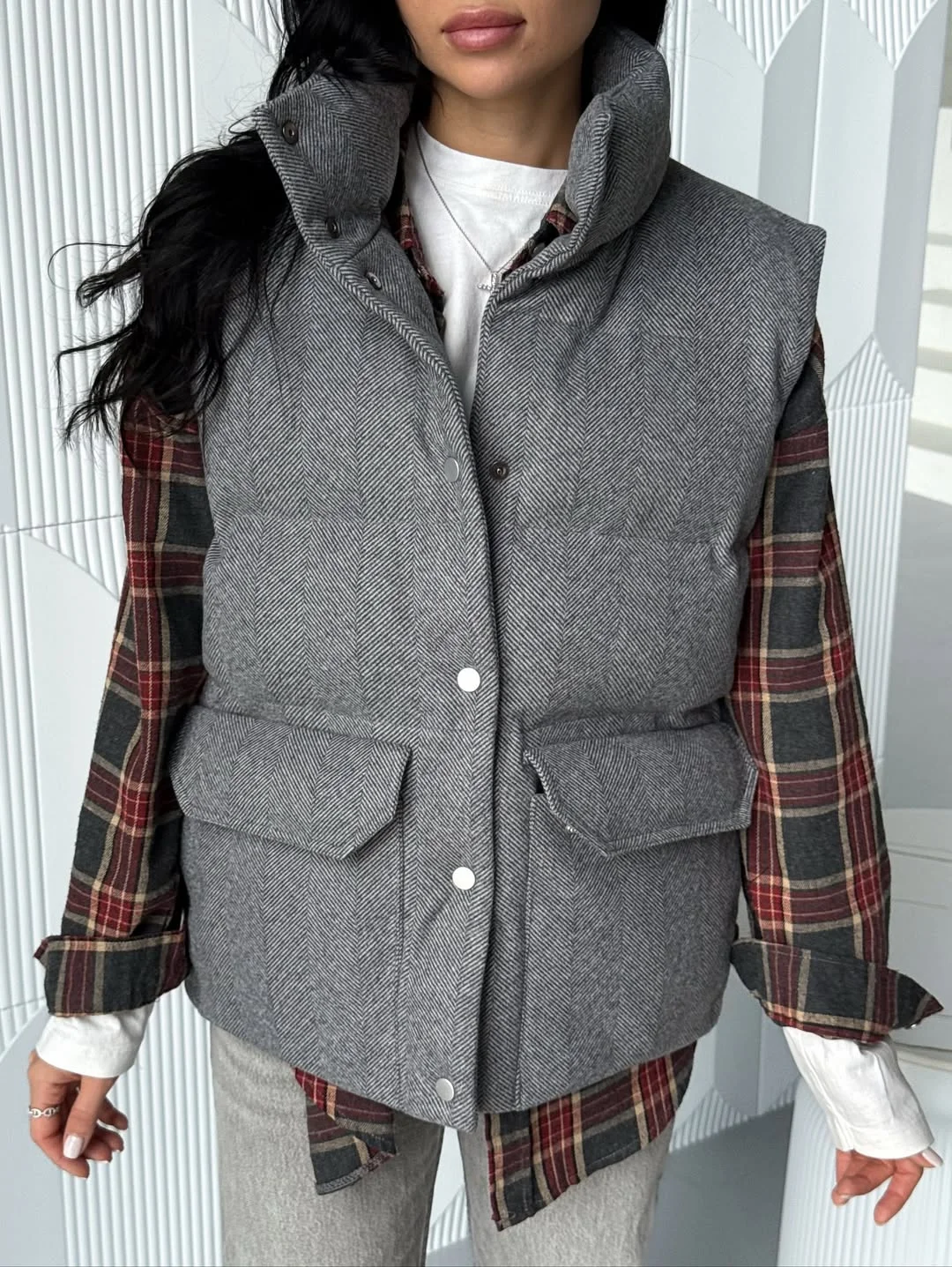 fall outfits with vests 2026 The Plaid Layering Formula That Always Works
