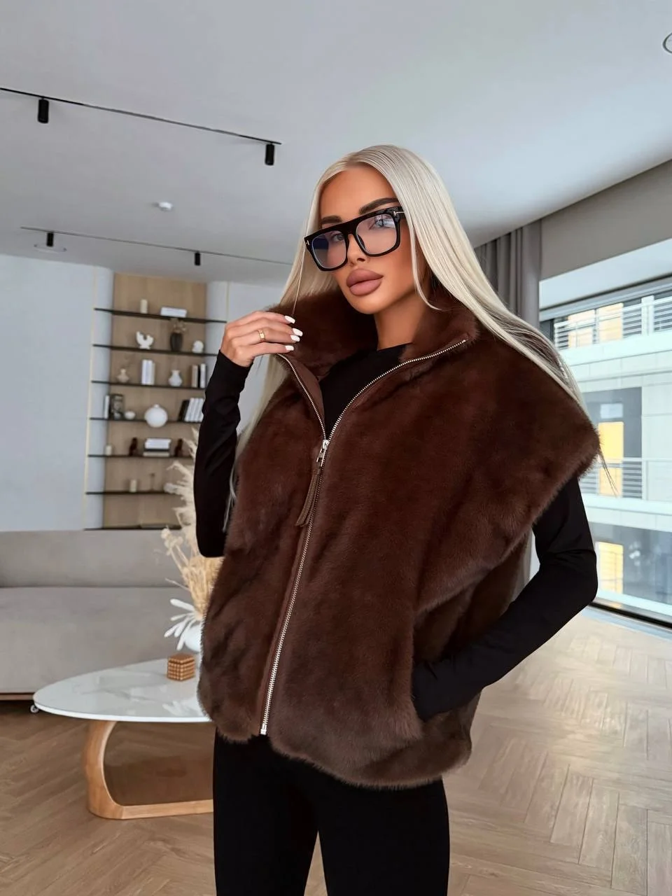 fall outfits with vests 2026 Luxury Texture With a Statement Faux Fur Vest