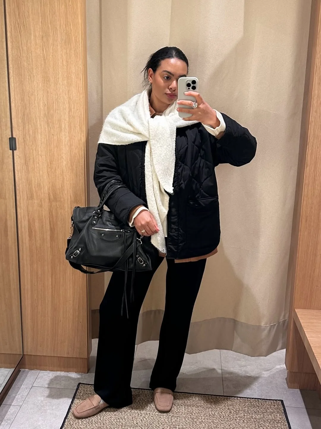 fall smart casual work outfit for women 2026 Cozy Layered Neutrals For Cold Office Mornings