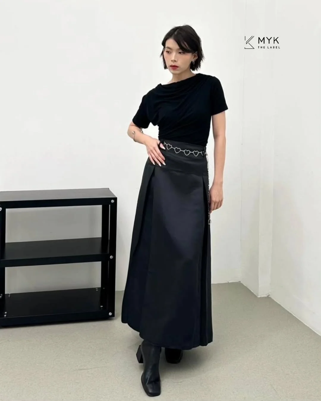 fall smart casual work outfit for women 2026 Monochrome Black Layers With Modern Minimalist Drama