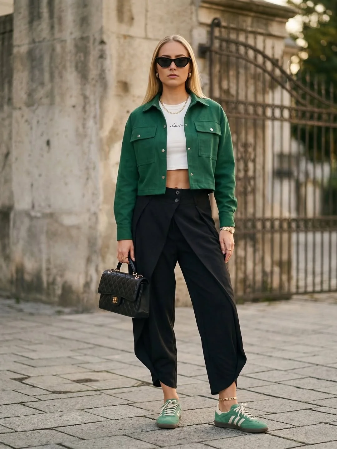 fall street fashion nyc 2026 Emerald Layers and Relaxed Tailoring in Downtown Manhattan