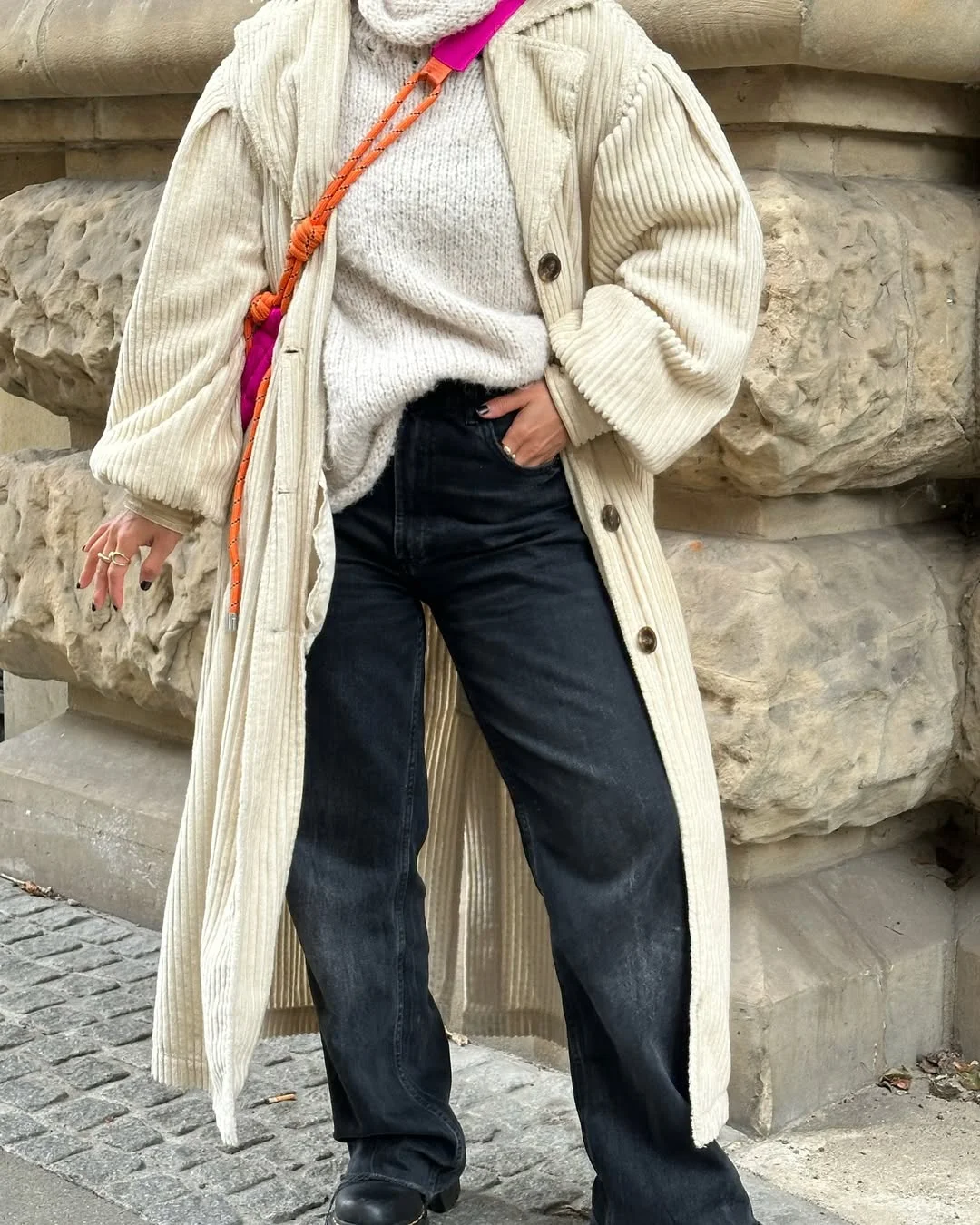 fall street fashion nyc 2026 Cream Corduroy Coats and Cozy Texture Layering