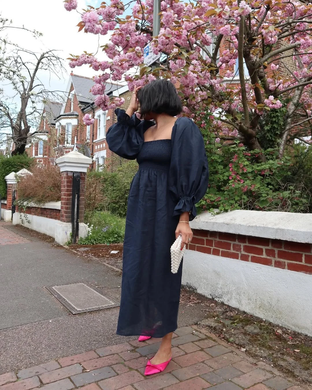 fall wedding guest dress 2026 Elegant Navy Minimalism With A Modern Color Pop
