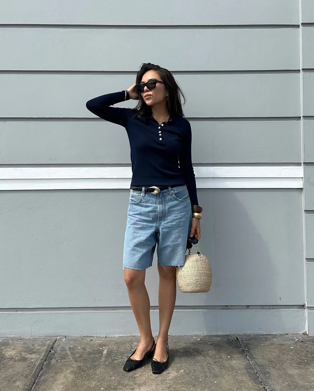 simple fall outfits 2026 Denim Shorts Don