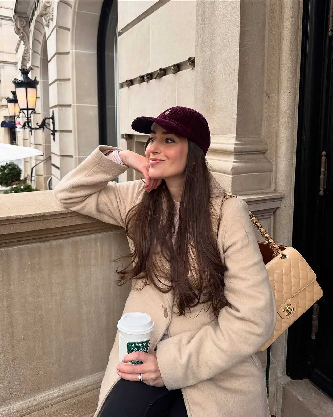 simple fall outfits 2026 A Soft Neutral Coat with a Sporty Twist