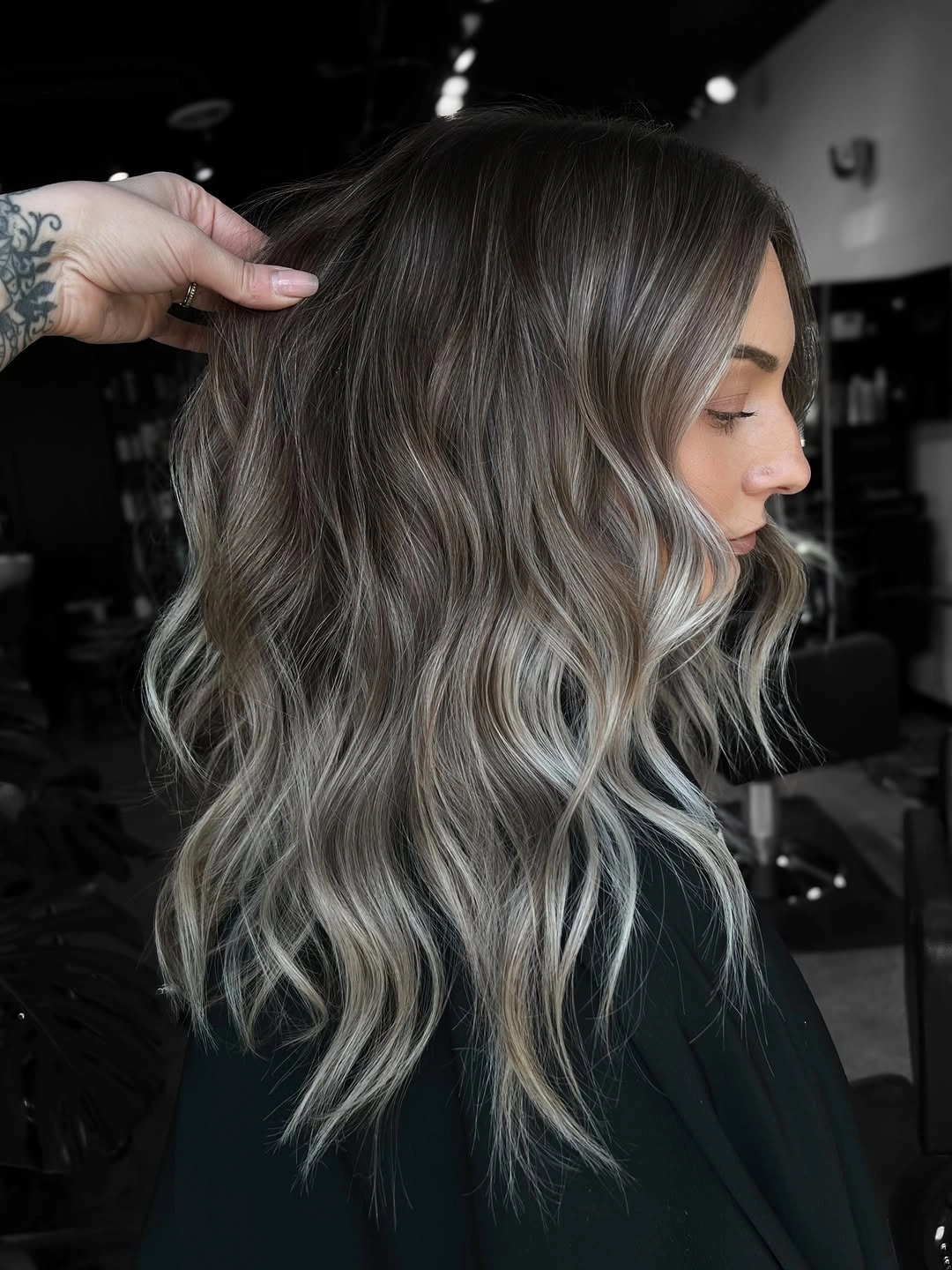 august hairstyles and color ideas 2026 Smoky Brunette with Icy Money Pieces