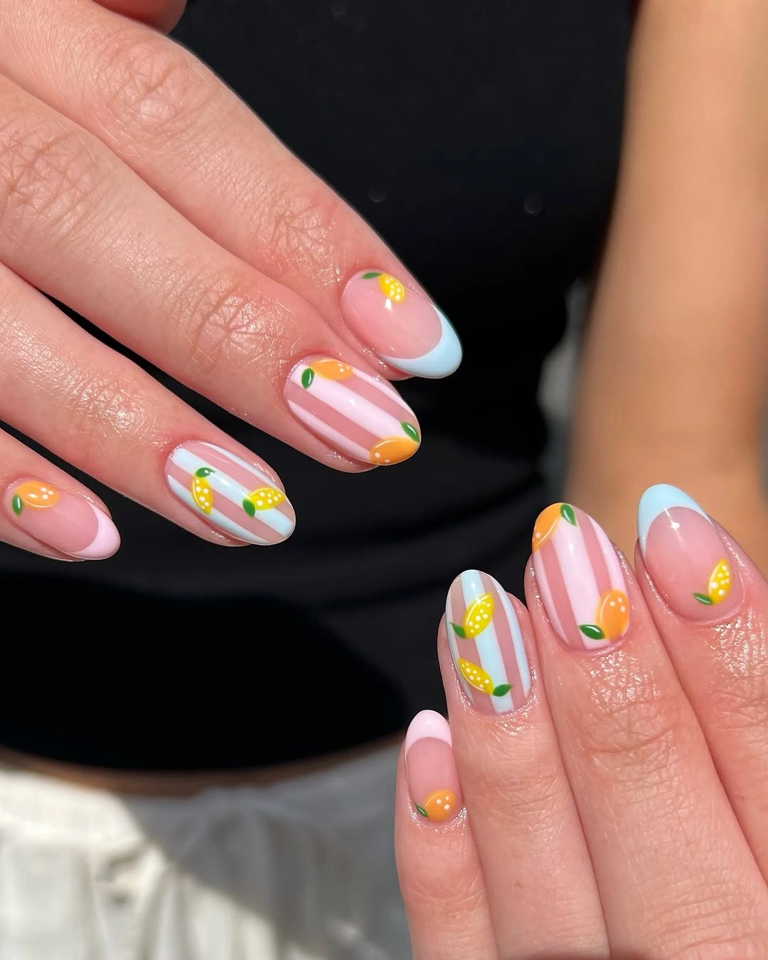august nails color 2026 Sweet Citrus French Tips with Delicate Lemon Details