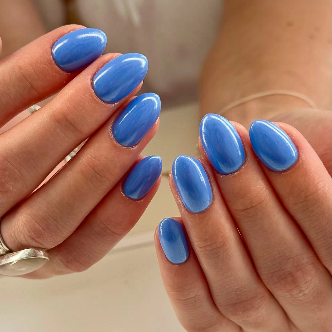 august nails ideas 2026 Classic Cornflower Blue for Effortless Everyday Style