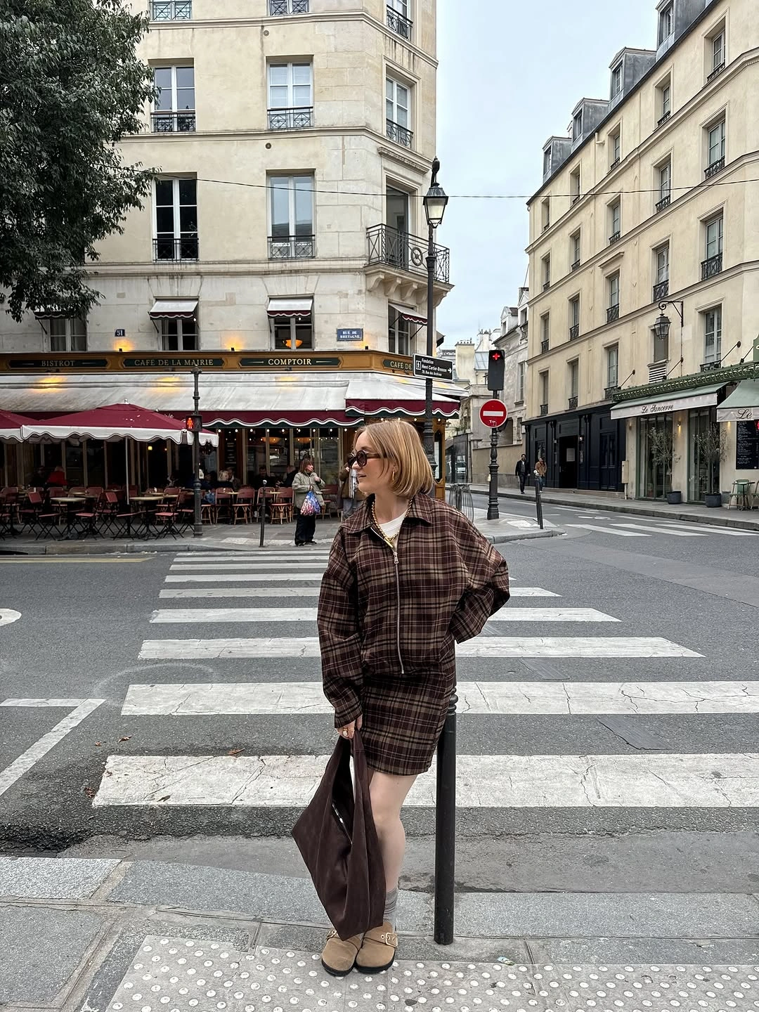 august outfits 2026 Classic Plaid Coordinates with Parisian Charm