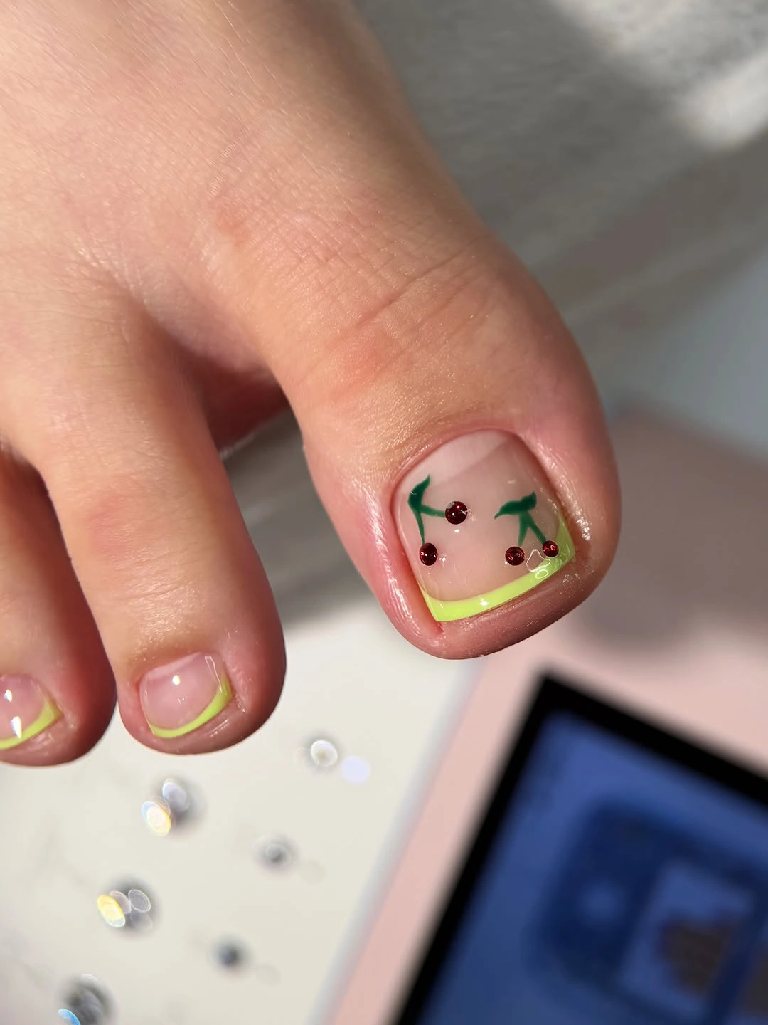 august pedicure nails ideas 2026 Playful Cherry French Tips for the Last Sweet Days of Summer