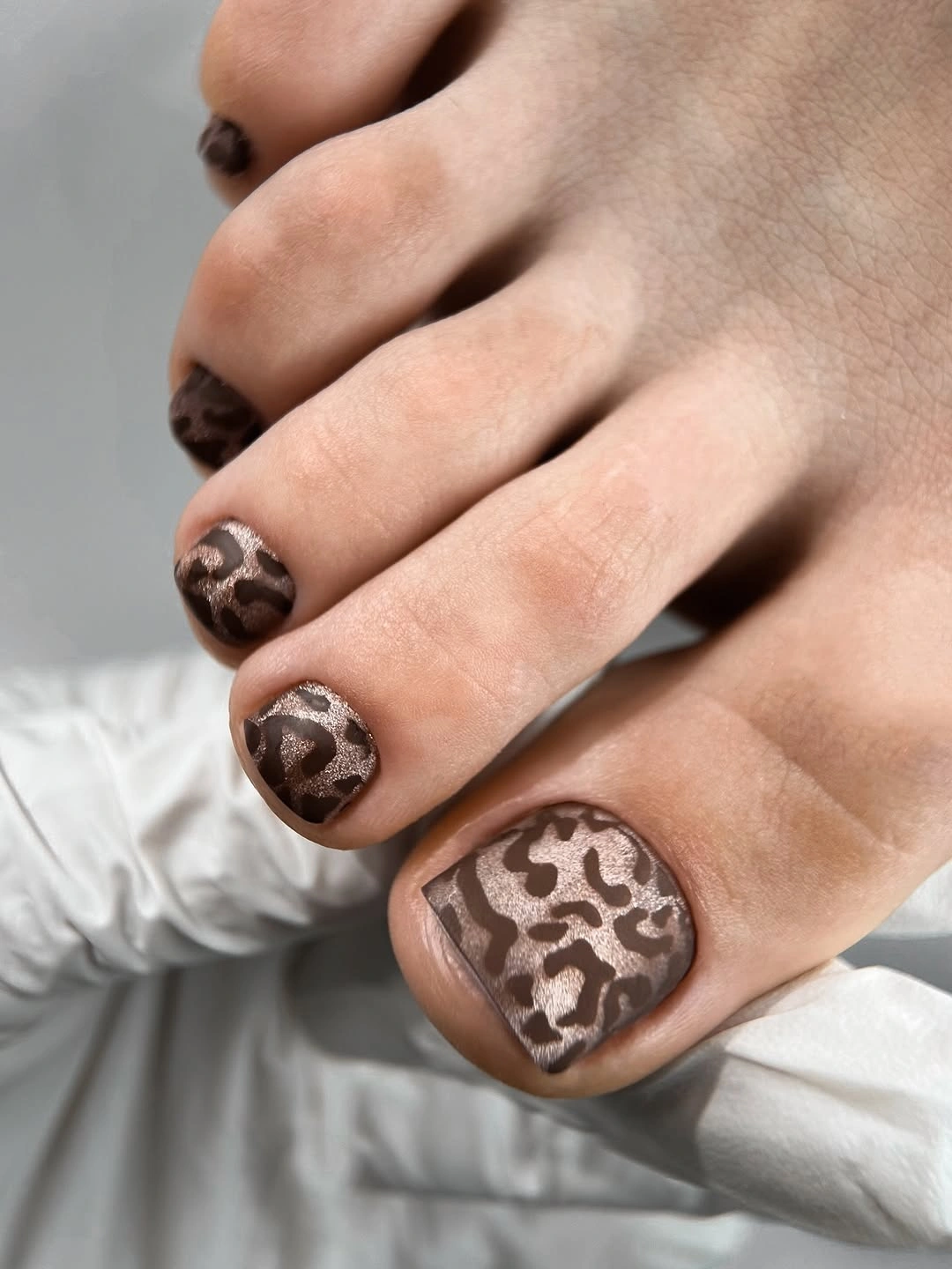 august pedicure nails ideas 2026 Mocha Metallic Leopard for Elevated Everyday Style