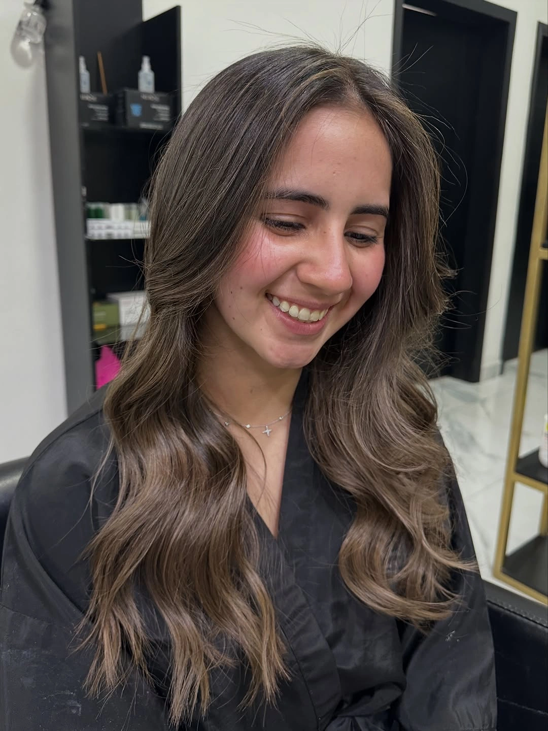 babylights hair ideas Quiet Brunette Babylights with Soft Face Framing