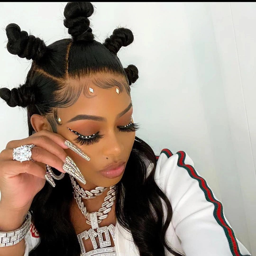bantu knots hairstyles Glamorous Bantu Knots with Luxe Waves and Crystal Details