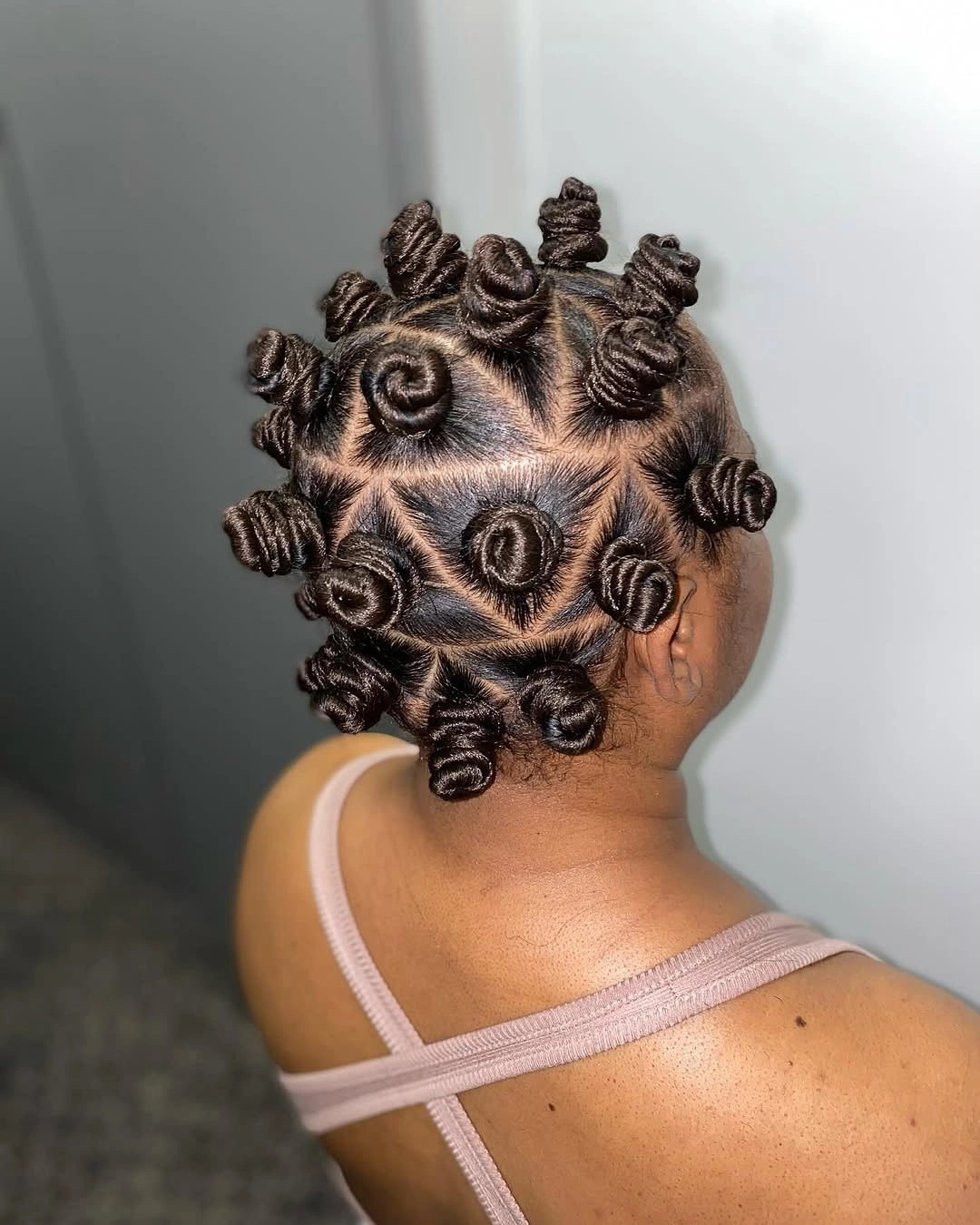 bantu knots hairstyles Precision Spiral Bantu Knots with Artistic Parting