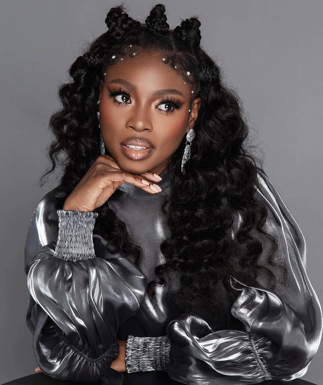 bantu knots hairstyles Romantic Half-Up Bantu Knots with Cascading Waves