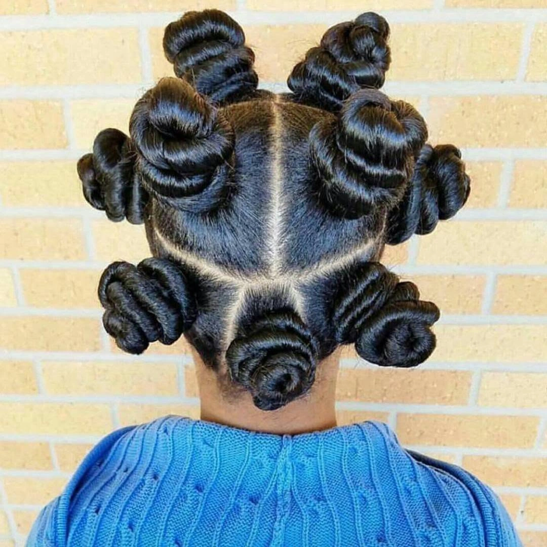 bantu knots hairstyles Classic Sculpted Bantu Knots with Precision Parting