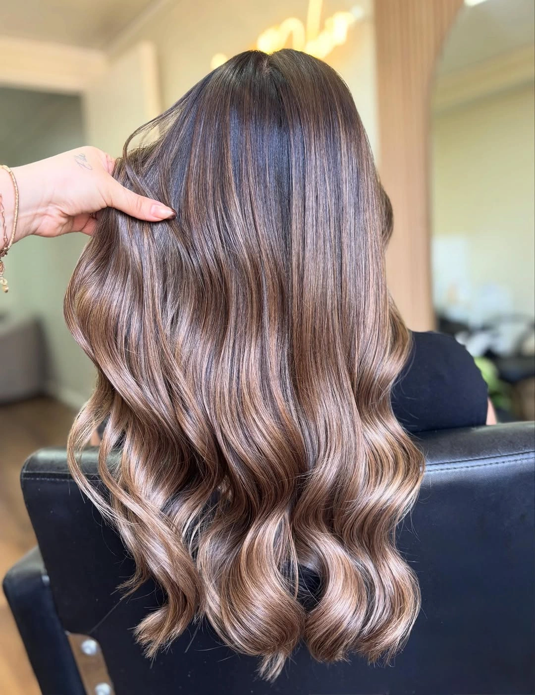 beige blond hair color Glossy Mocha Beige Blonde With Seamless Shine