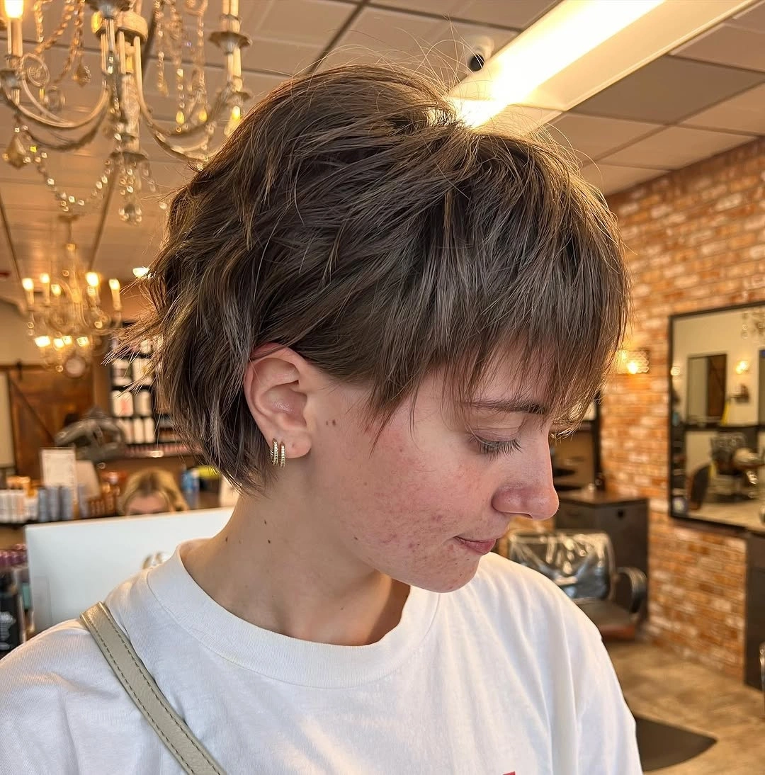 bixie haircut Airy Brunette Bixie With Soft Salon Texture