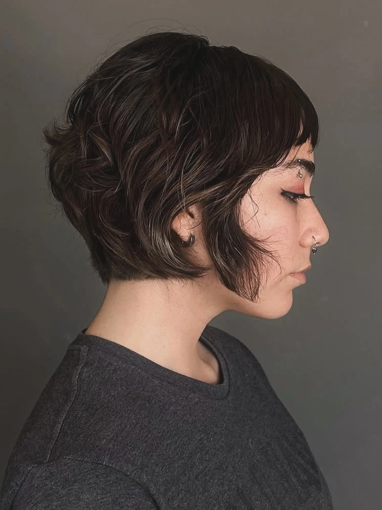 bixie haircut Moody Wavy Bixie With Sculpted Side Pieces