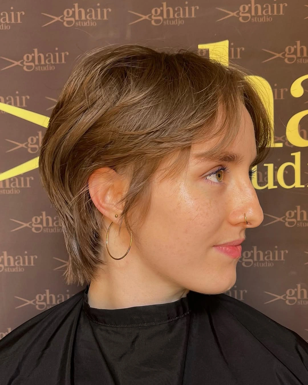 bixie haircut Soft Mushroom Brunette Bixie With Longer Nape