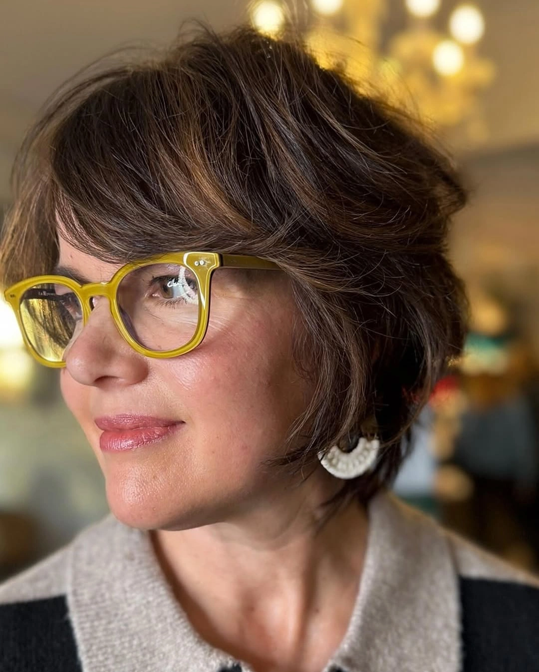bixie haircut Soft Bixie Bob With Glasses And Feathered Layers