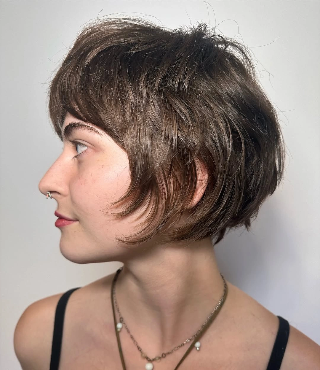 bixie haircut Rounded Brunette Bixie With a Soft Bob Edge