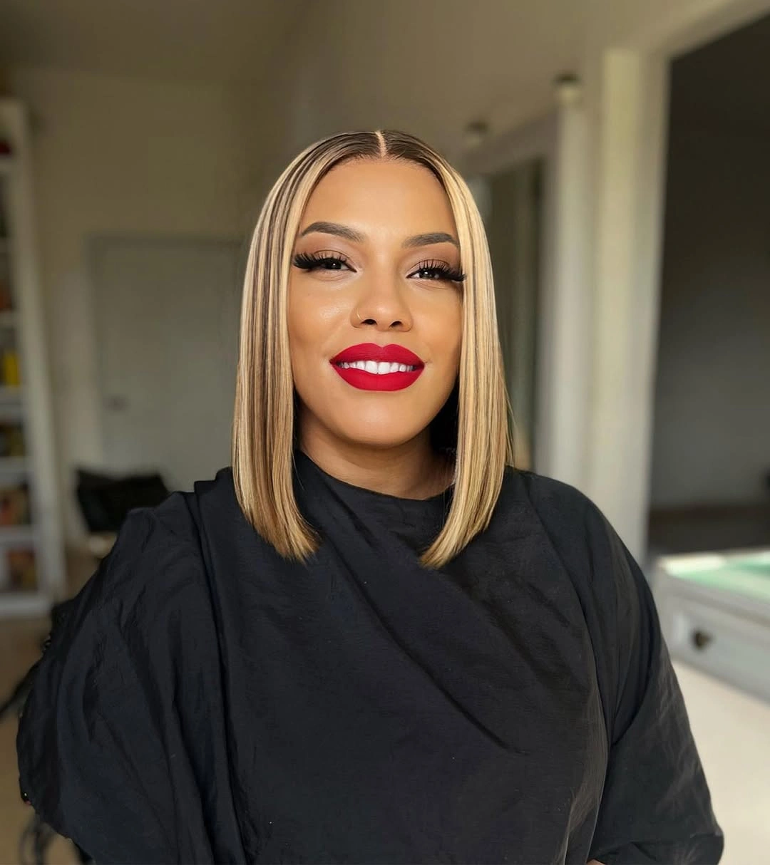 bob hairstyles for black women Dimensional Blonde Bob With Luxury Color Contrast