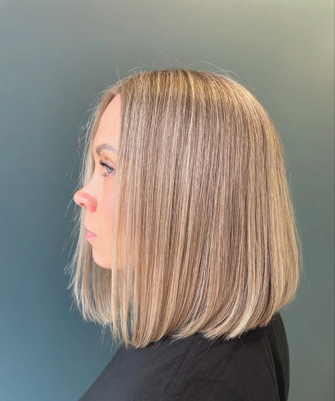 bobbed haircut for women Soft Beige Blonde Blunt Bob with Natural Fullness