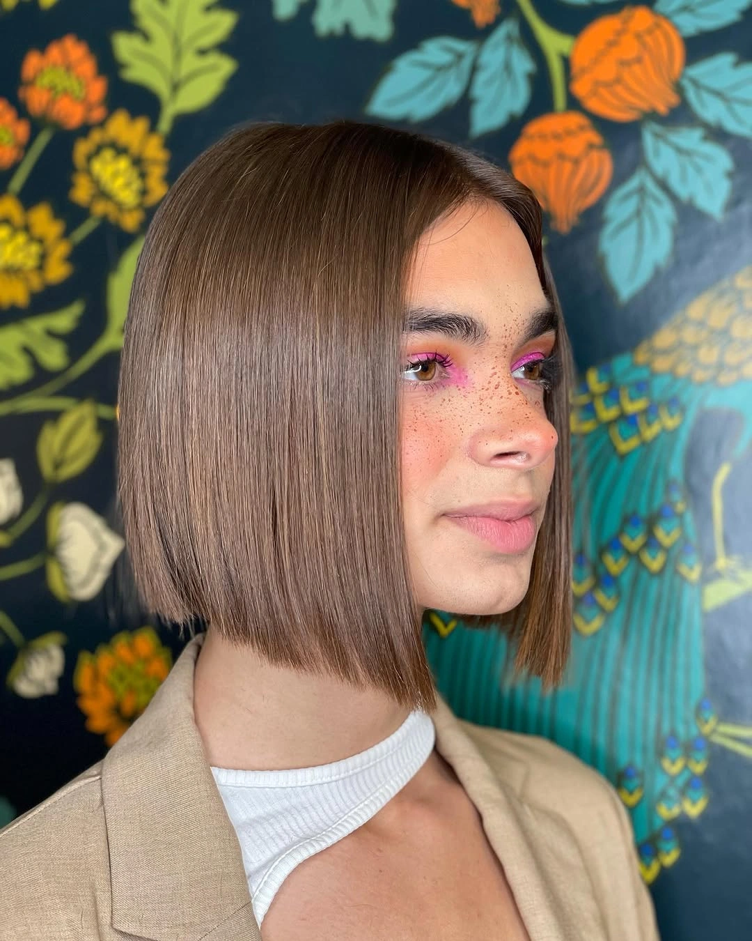 bobbed haircut for women Precision Espresso Bob with Modern Minimalism