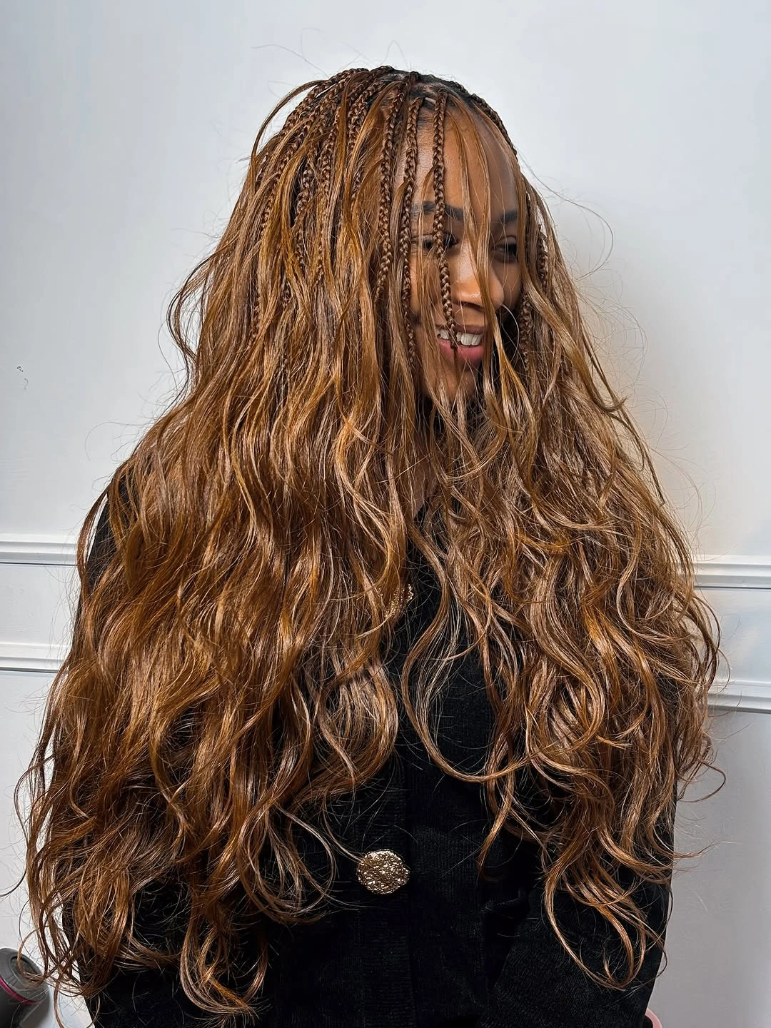 bora bora braids hairstyle Soft Honey Waves With Modern Boho Appeal