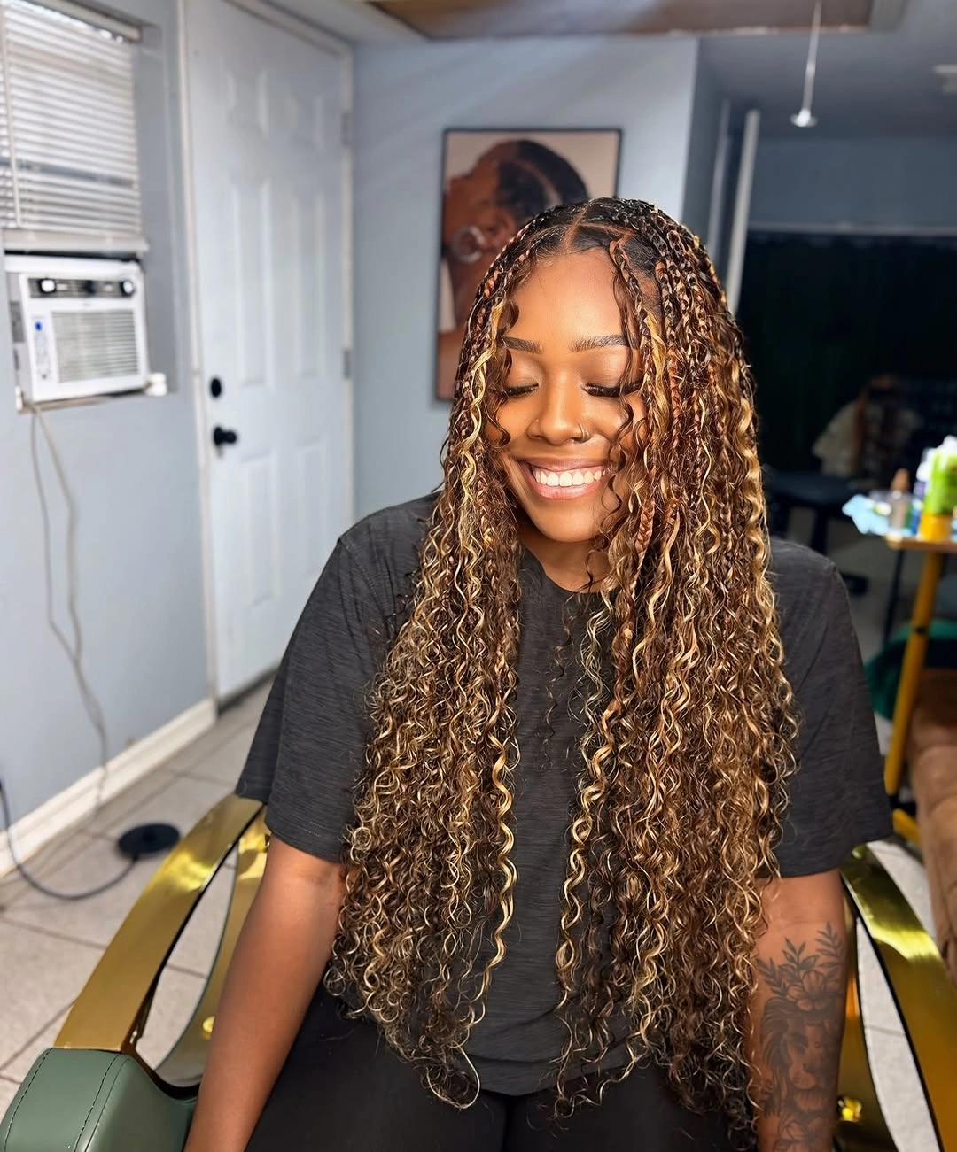 bora bora braids hairstyle Highlighted Spiral Curls That Brighten the Face