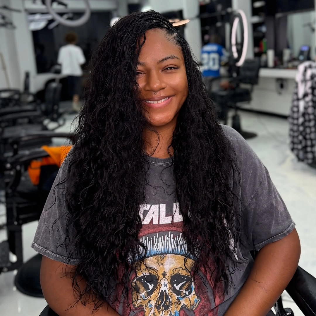 bora bora braids hairstyle Natural Black Waves With an Effortless Everyday Finish