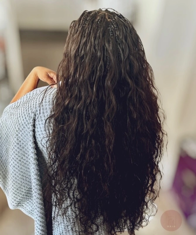 bora bora braids hairstyle Soft Waterfall Waves With Natural Bora Bora Braids