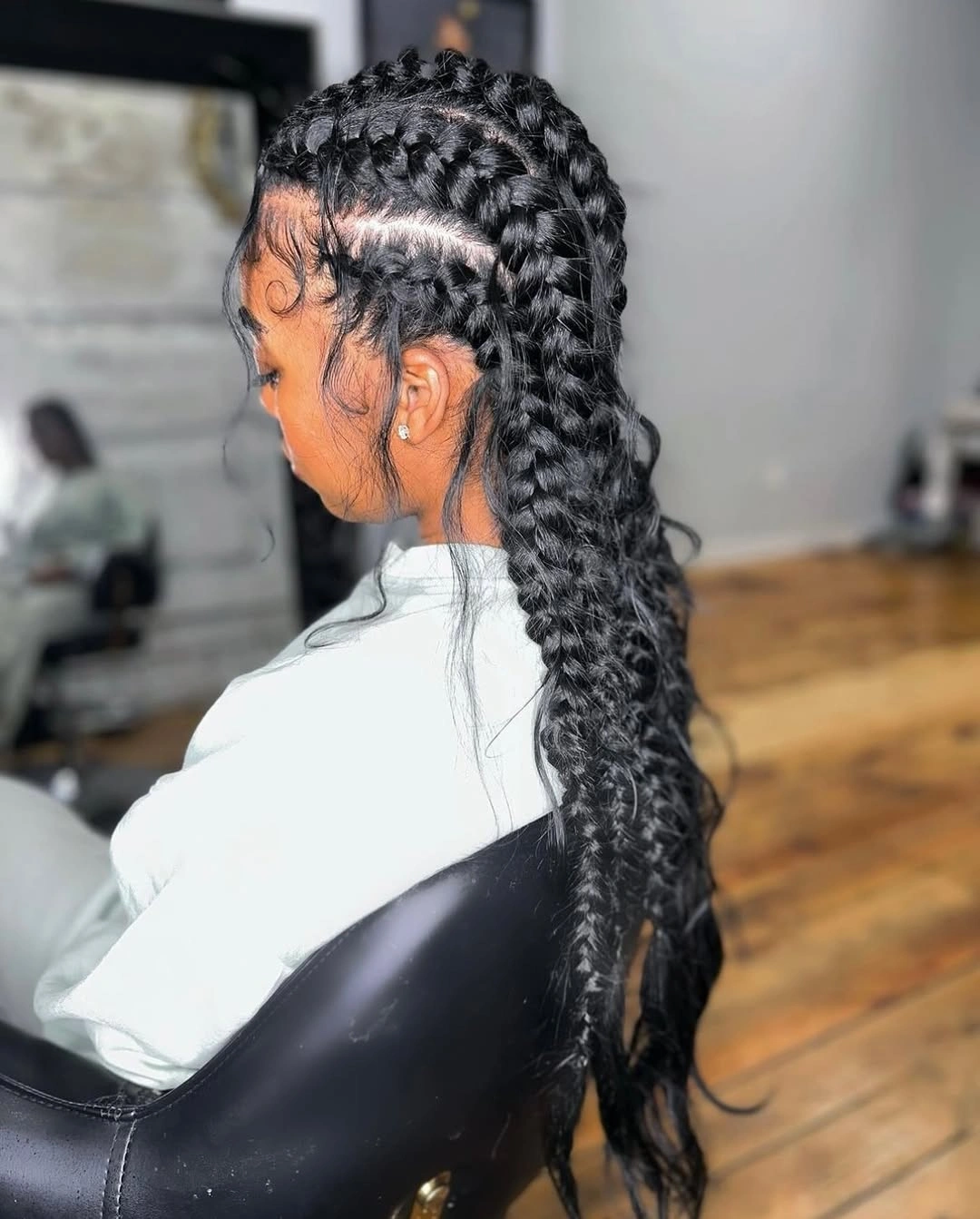 butterfly braids hairstyle Extra Long Butterfly Braids with Sleek Protective Finish