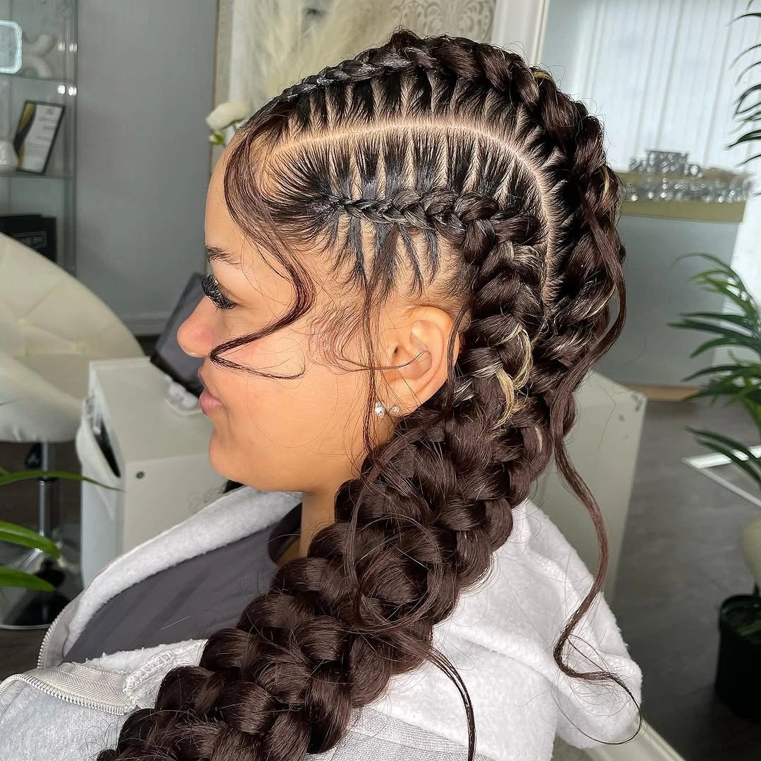 butterfly braids hairstyle Intricate Butterfly Braids with Artistic Side Detailing