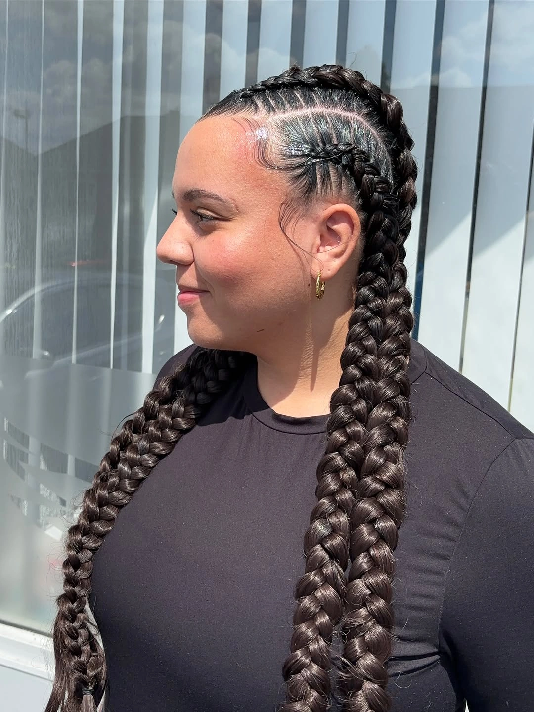 butterfly braids hairstyle Long Symmetrical Butterfly Braids with Sleek Precision